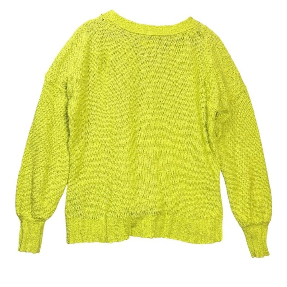 Pilcro Anthropologie Womens Textured Sweater S Yellow Neon Slouchy Oversized - Picture 3 of 7